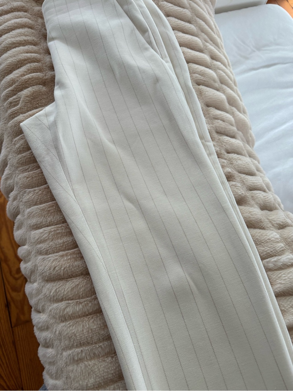Aritzia Markova Cream Pinstripe Pants